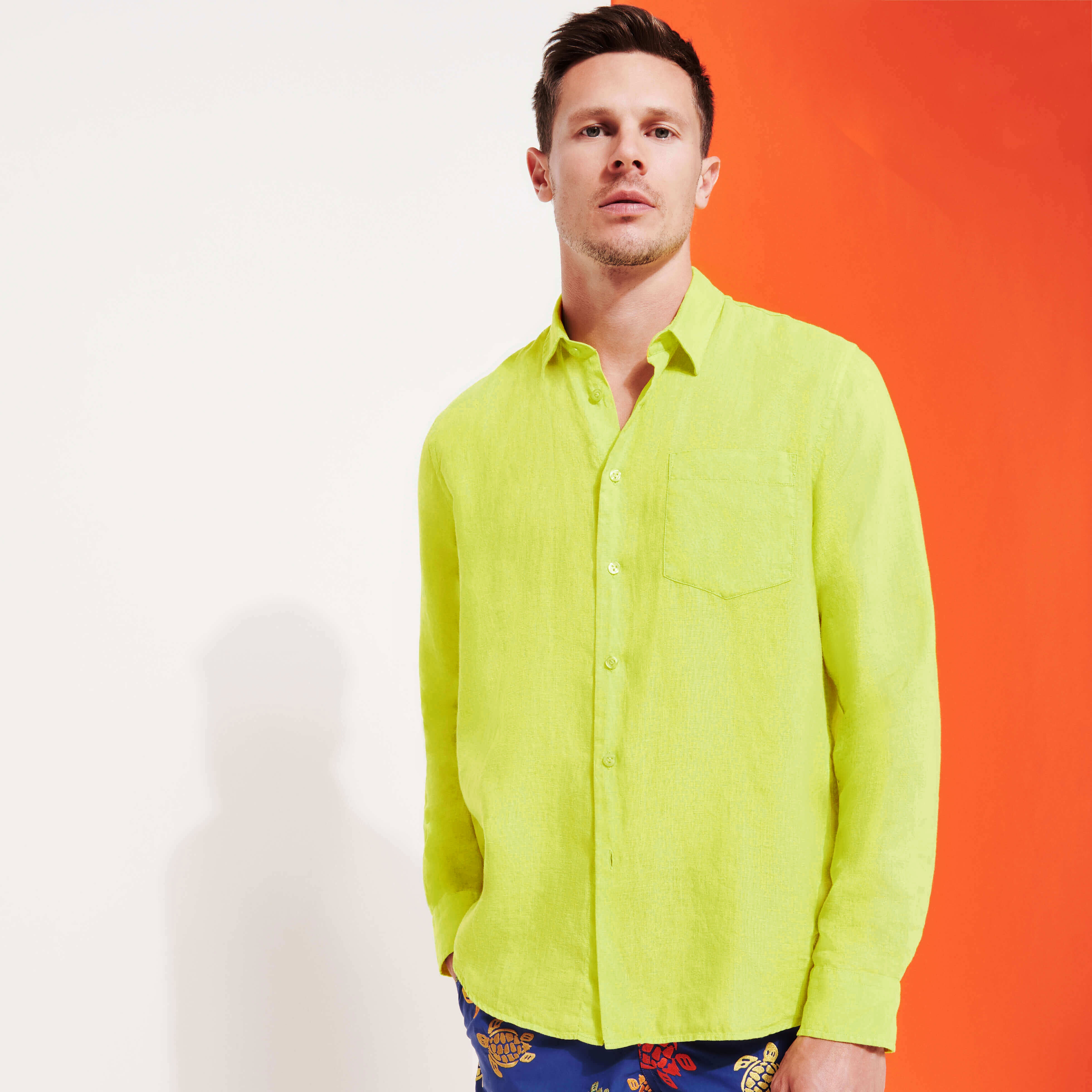 Men Linen Shirt Solid - 3