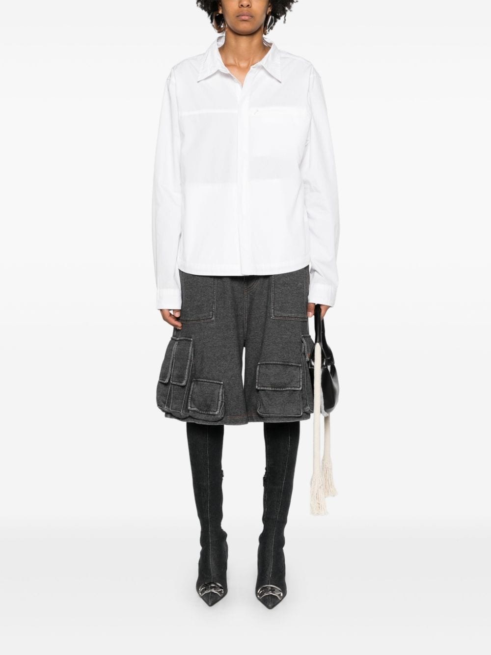 classic-collar cotton shirt - 3