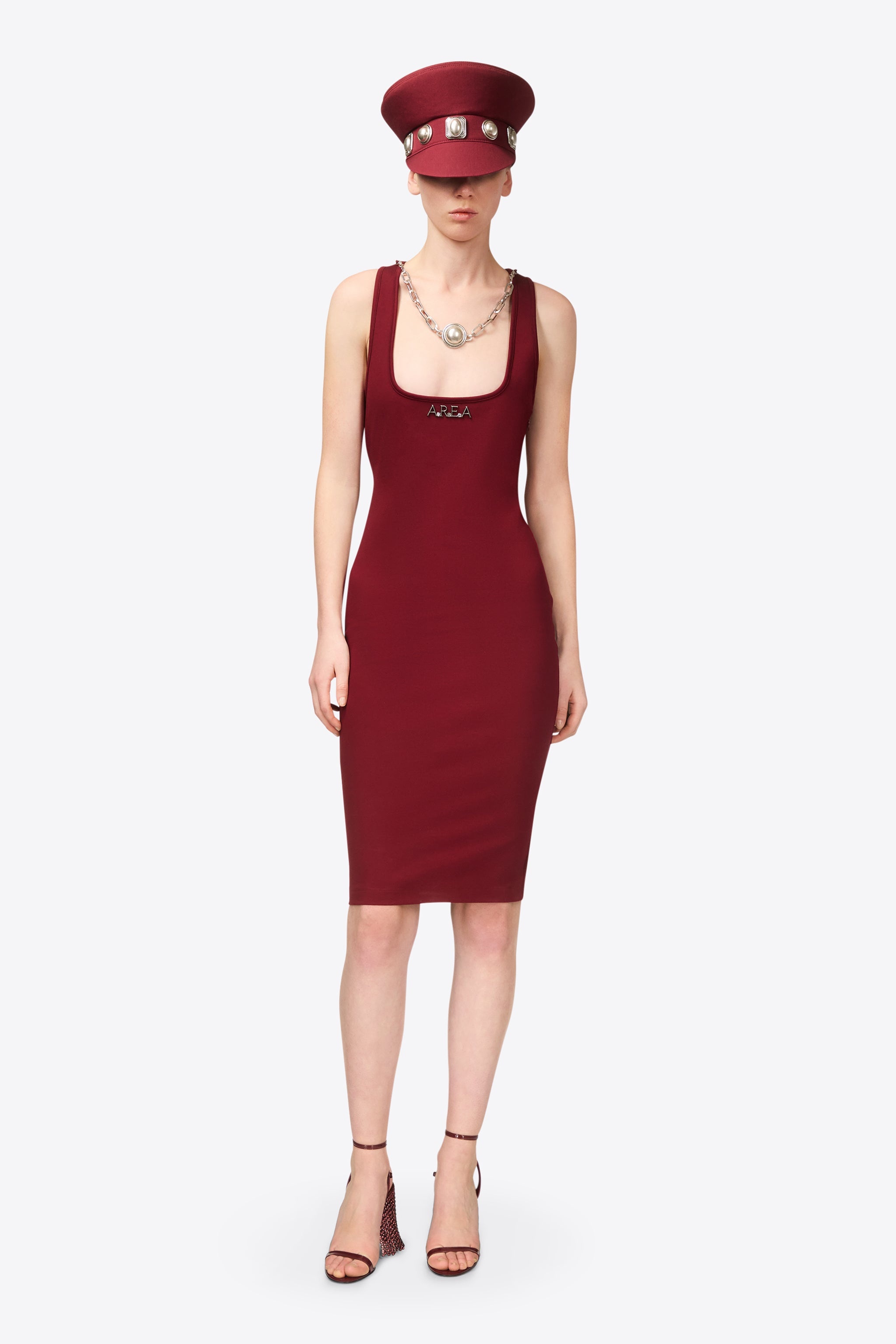 'AREA' NAMEPLATE TANK MIDI DRESS - 4