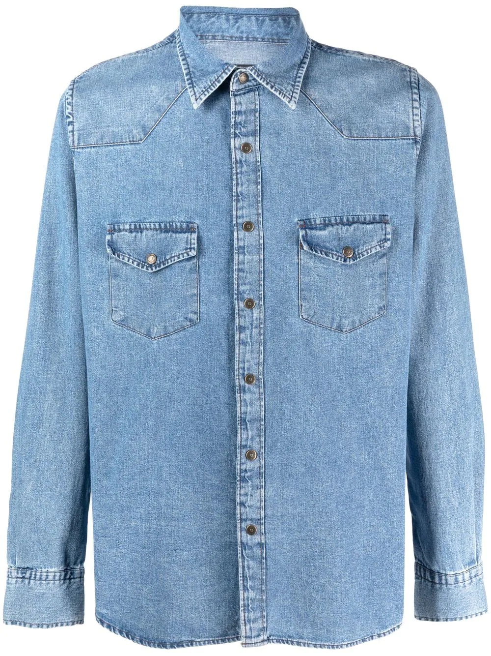 collared denim shirt - 1