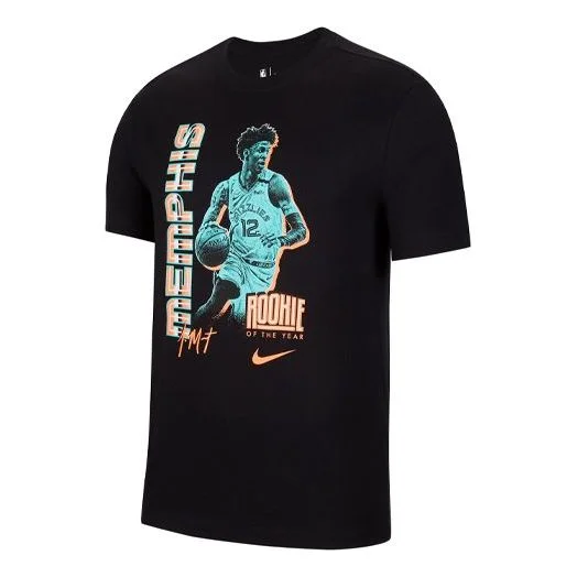 Nike NBA Ja Morant Portrait Printing Basketball Sports Short Sleeve Black DH3774-010 - 1