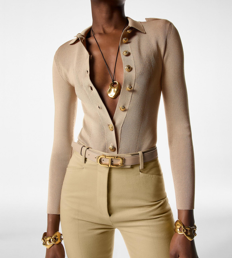 TOM FORD COTTON MOLESKIN TAILORED WIDE LEG PANTS outlook