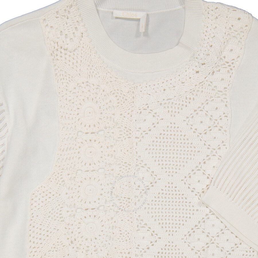 Chloe Ladies Iconic Milk Crochet Patch Shirt - 2