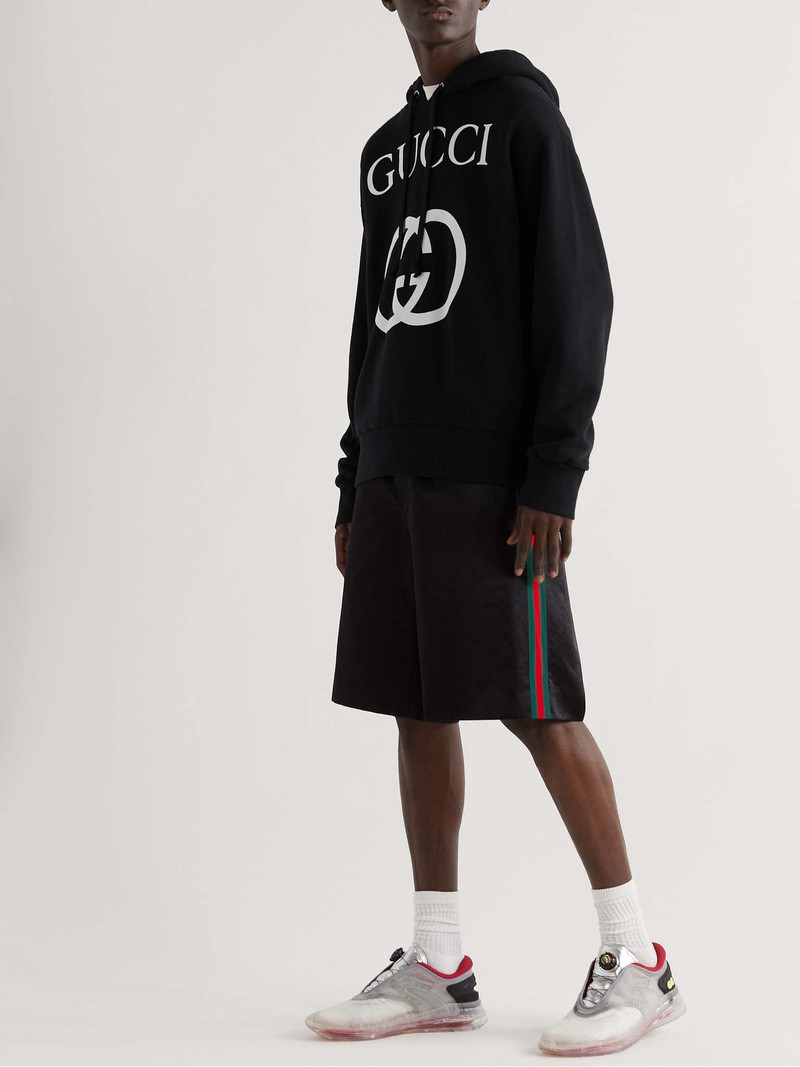 GUCCI Logo-Print Loopback Cotton-Jersey Hoodie outlook