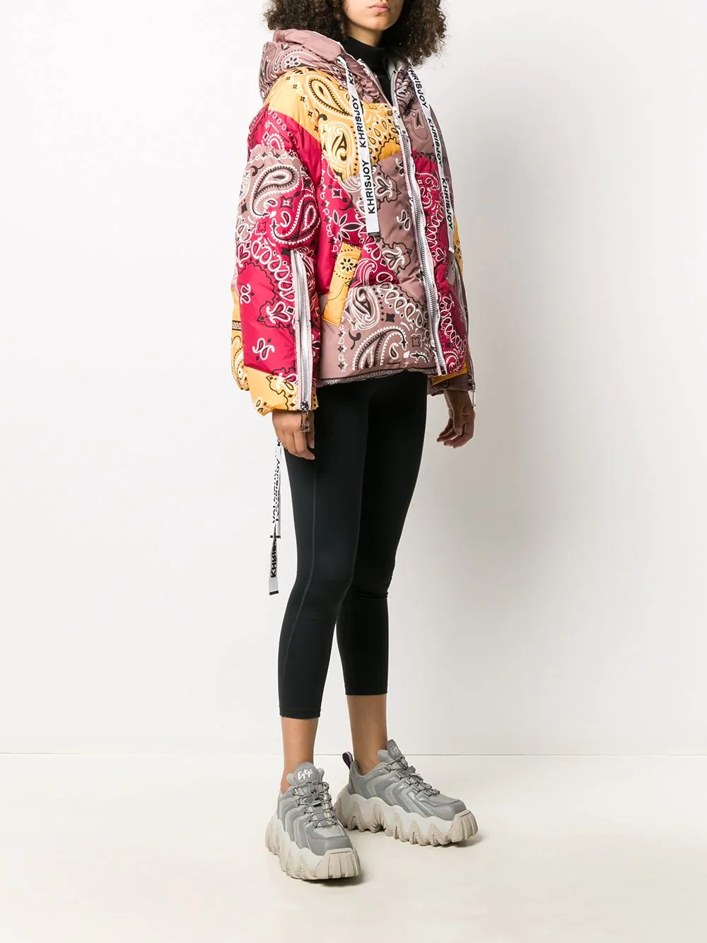 bandana-print puffer jacket - 3