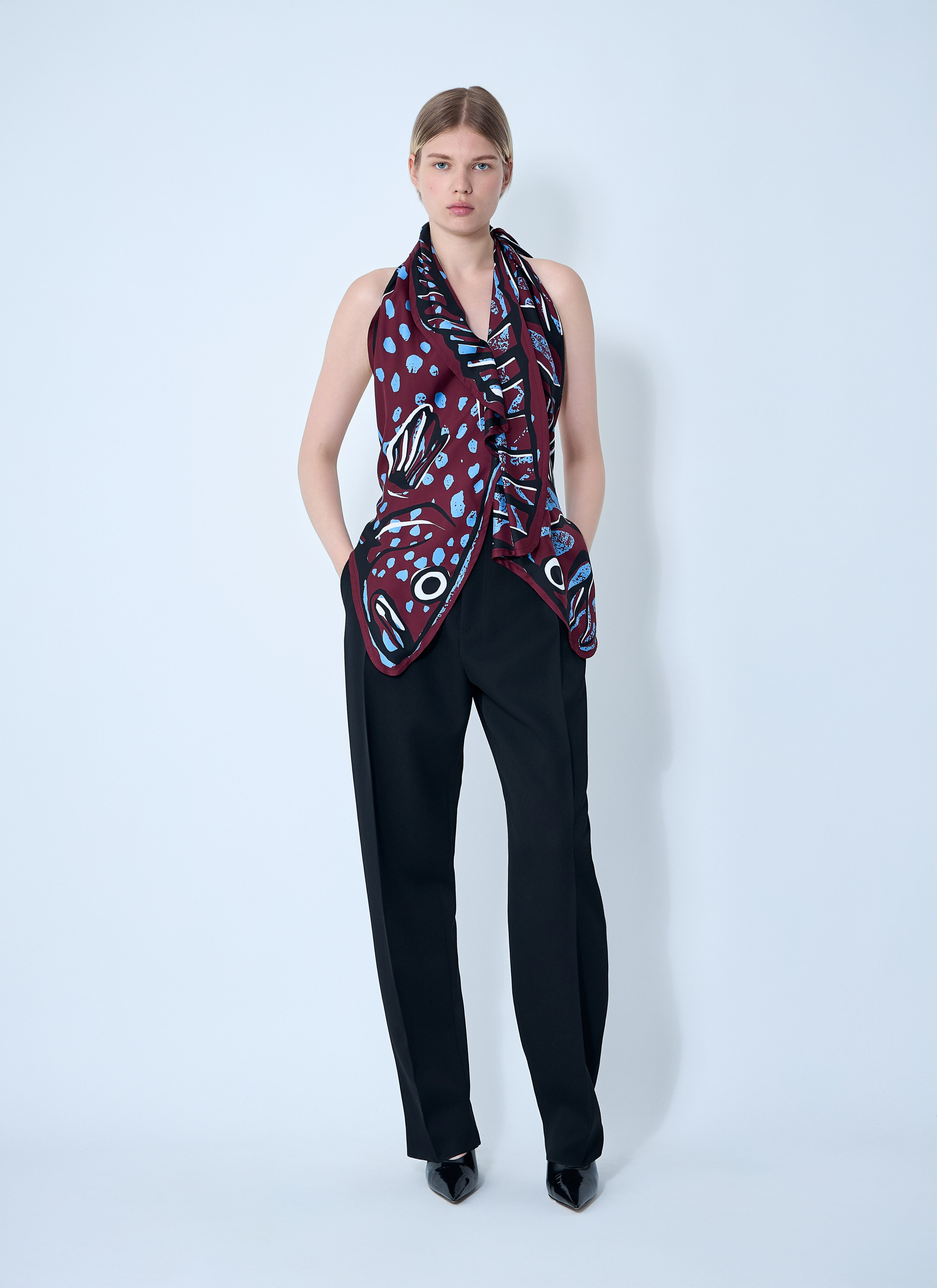 Bottega Veneta Women Silk Twill Printed Top - 2