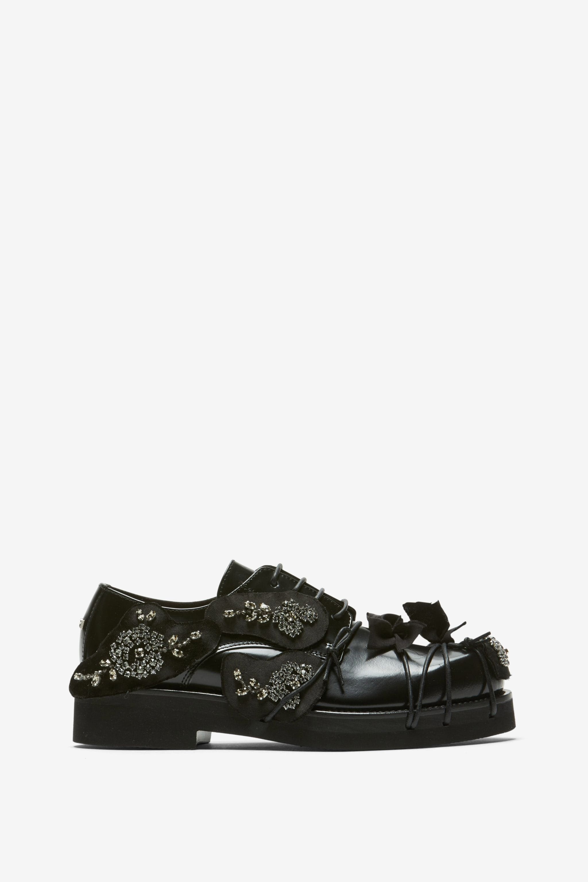 CRYSTAL-EMBELLISHED DERBY SHOES - 1