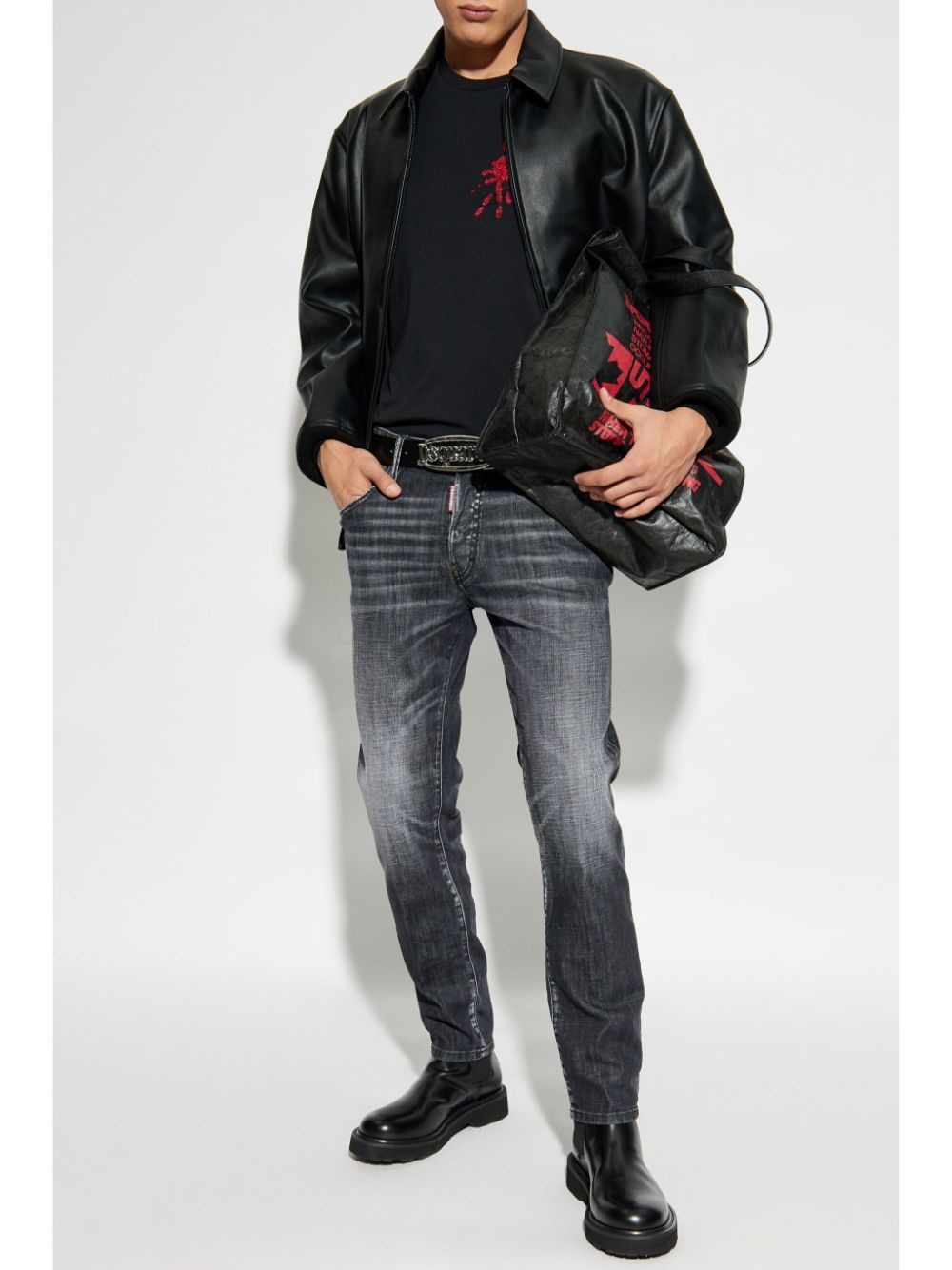 Brushed Steel Wash Tidy Biker jeans - 2