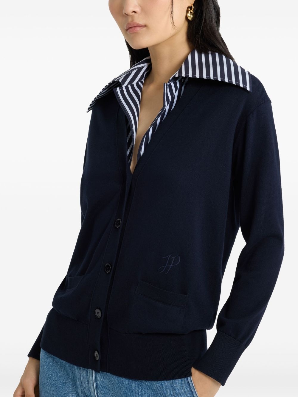 Trompe l'Oeil cotton cardigan - 4