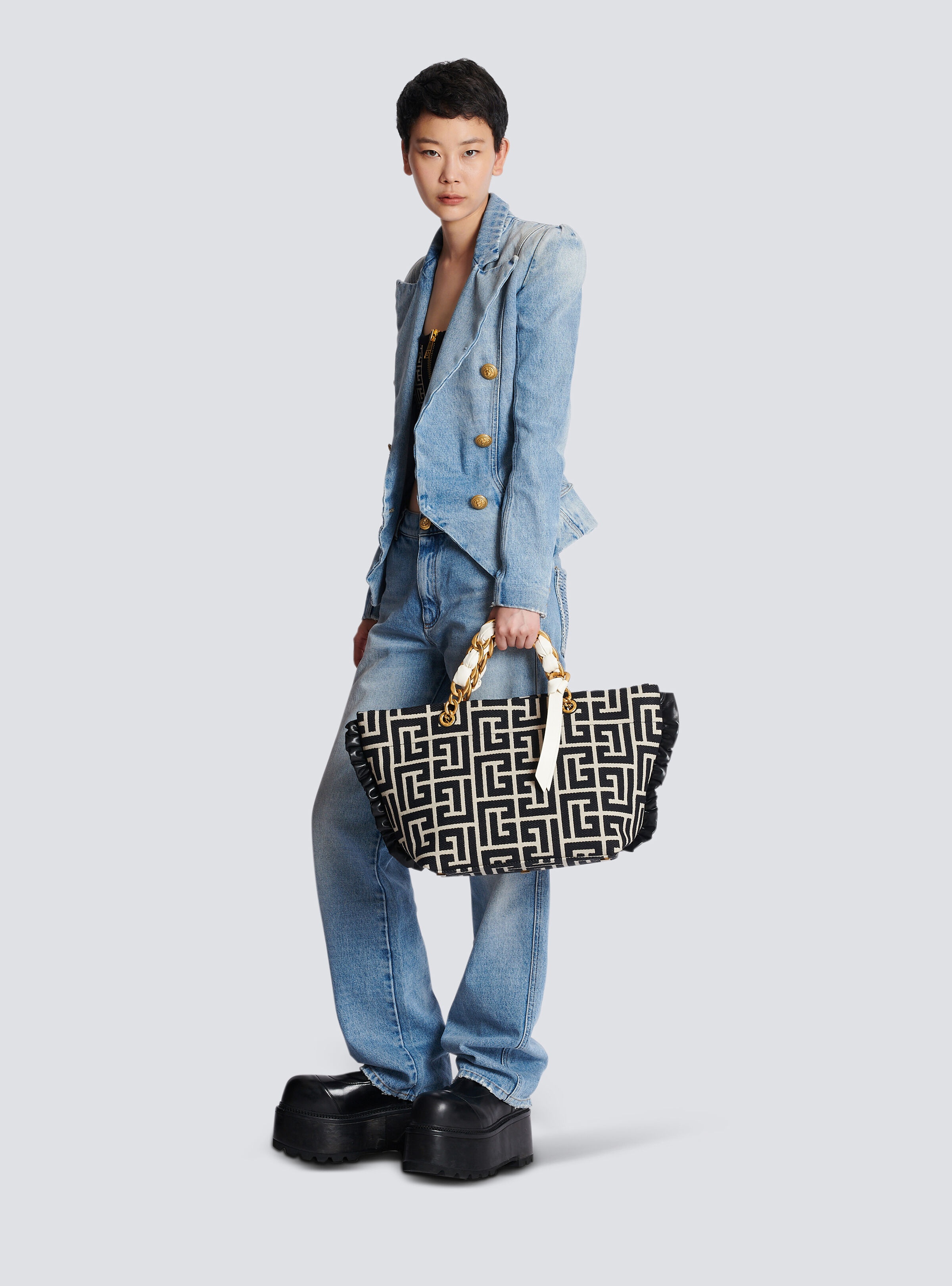 1945 Soft Tote bag with jacquard monogram - 2