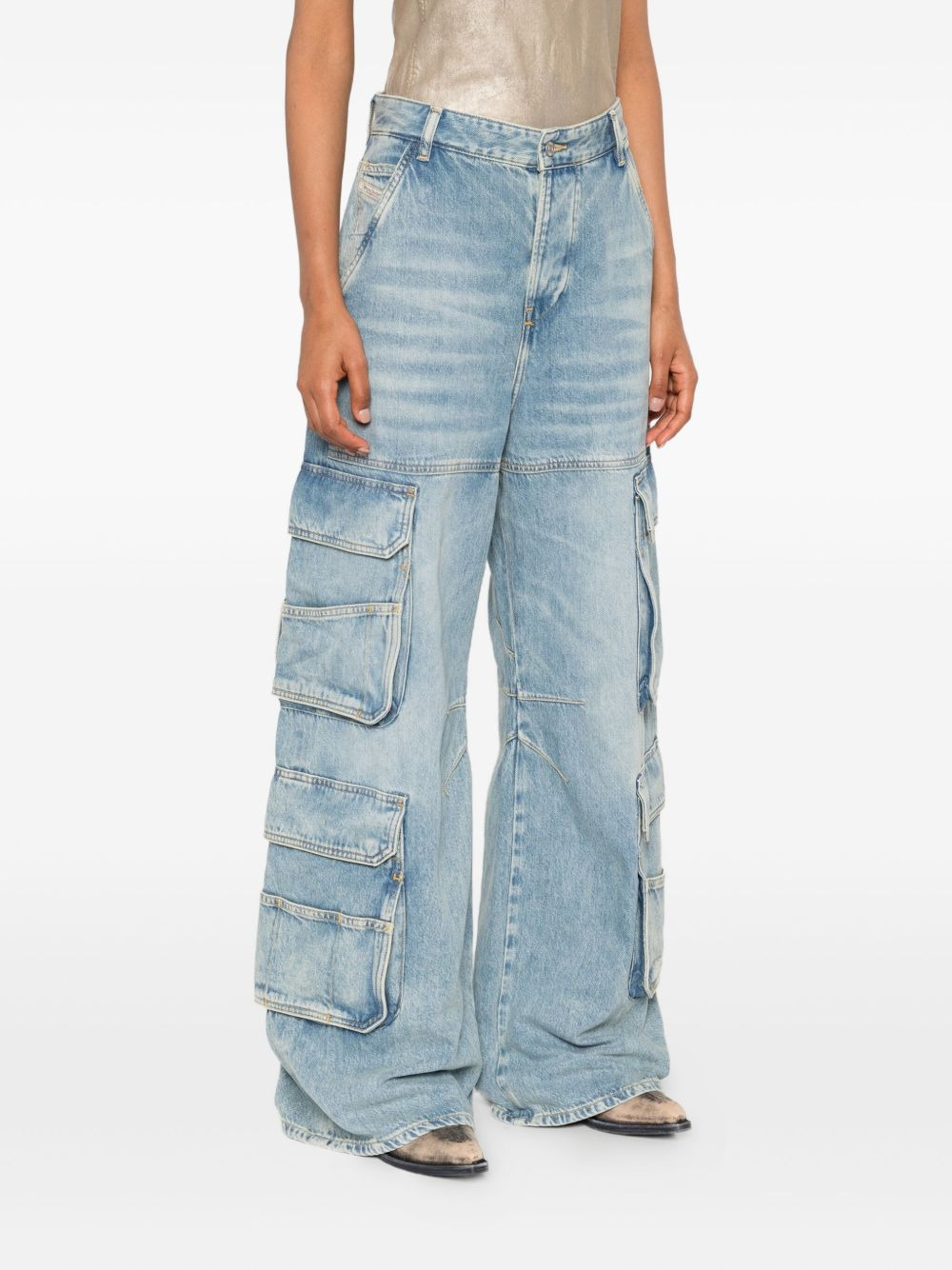 multi-pocket cargo jeans - 3
