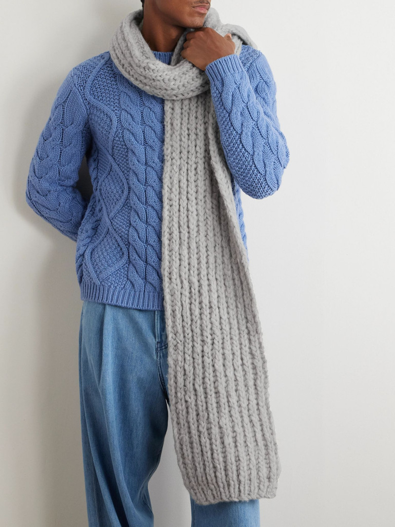 GABRIELA HEARST Rubens Mélange Cashmere Scarf Light gray outlook