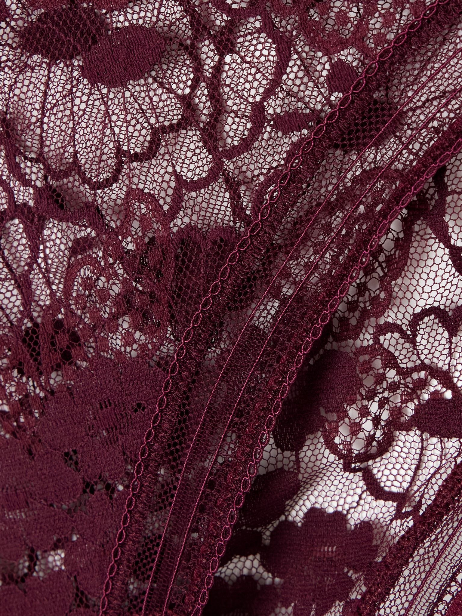 Miellée Leavers lace briefs Burgundy - 2