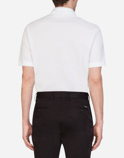 Dolce & Gabbana Piqué cotton polo shirt with patch outlook