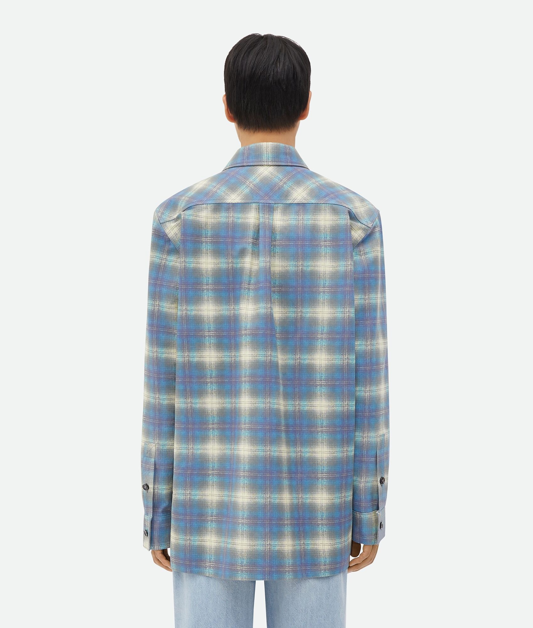 Relaxed Fit Flannel-Printed Leather Shirt - 3
