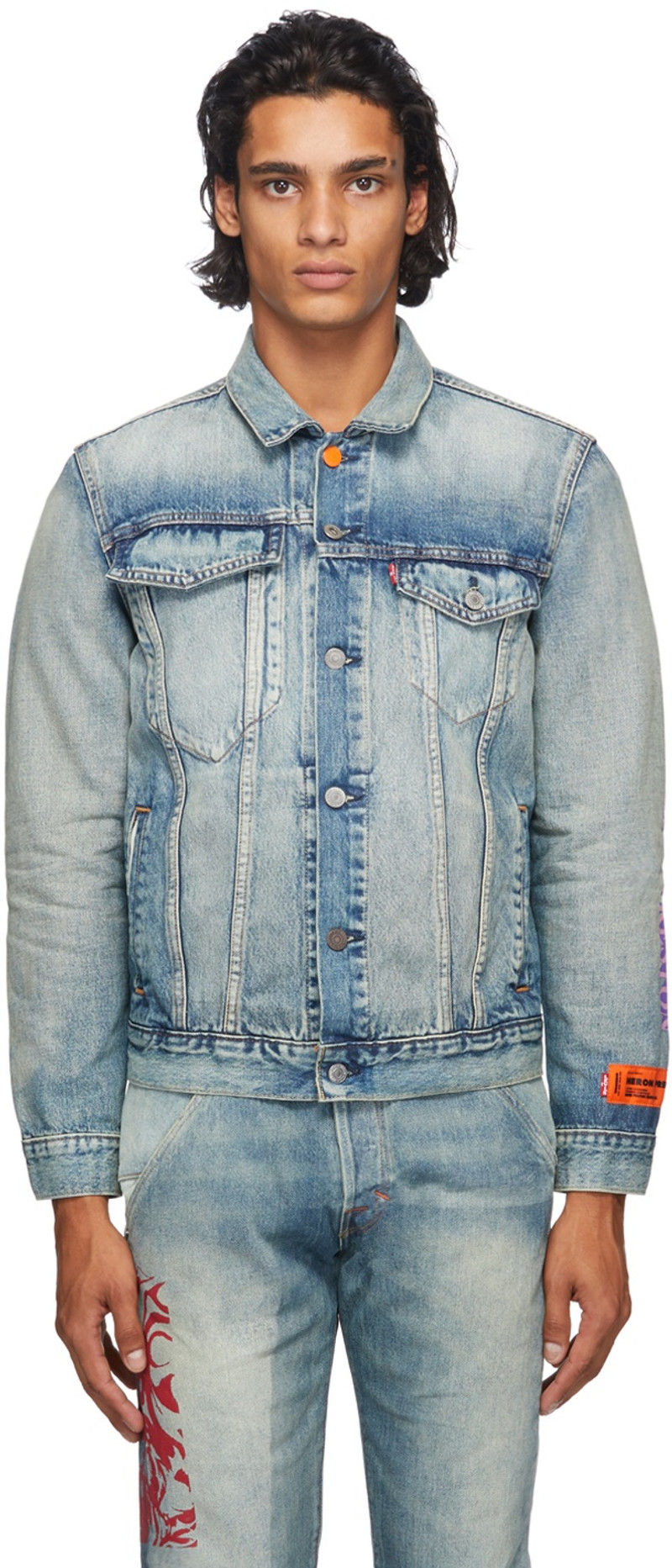 Indigo Levi's Edition Denim Logo Trucker Jacket - 1