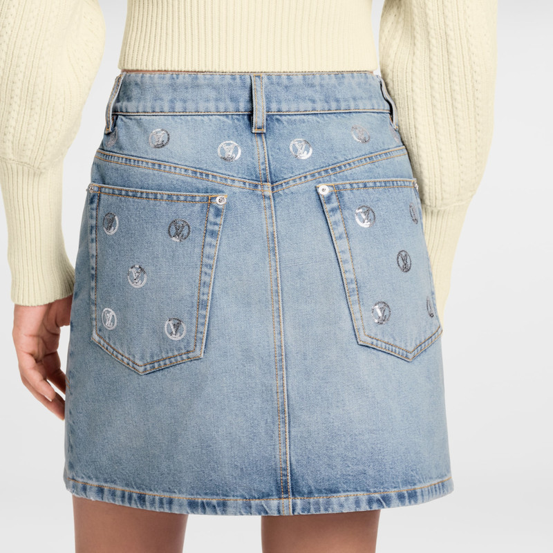 Signature Sequin Denim Mini Skirt 7