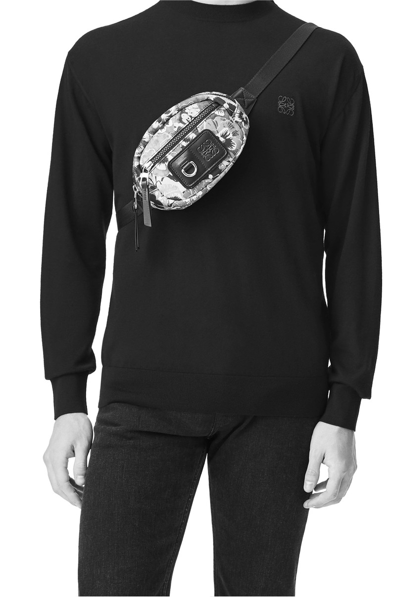 Loewe Pansies Small Round Bumbag in nylon outlook