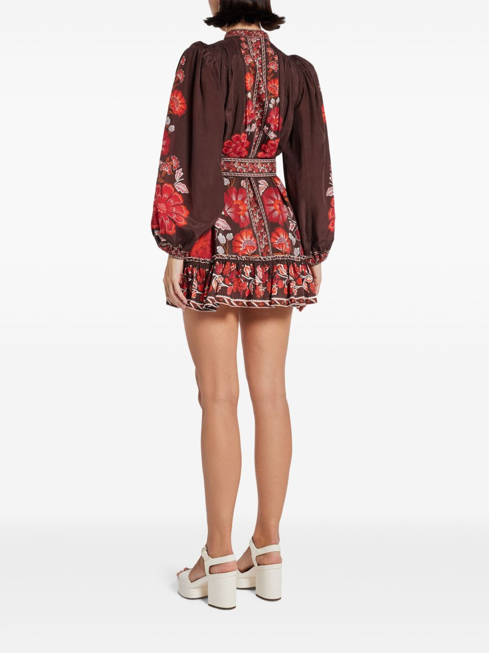 floral-print mini dress - 4