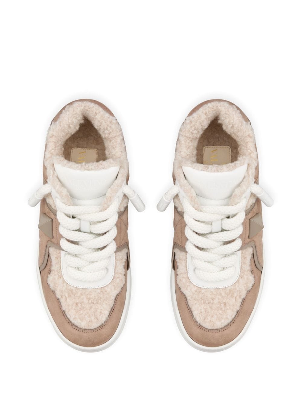logo-print panelled sneakers - 4