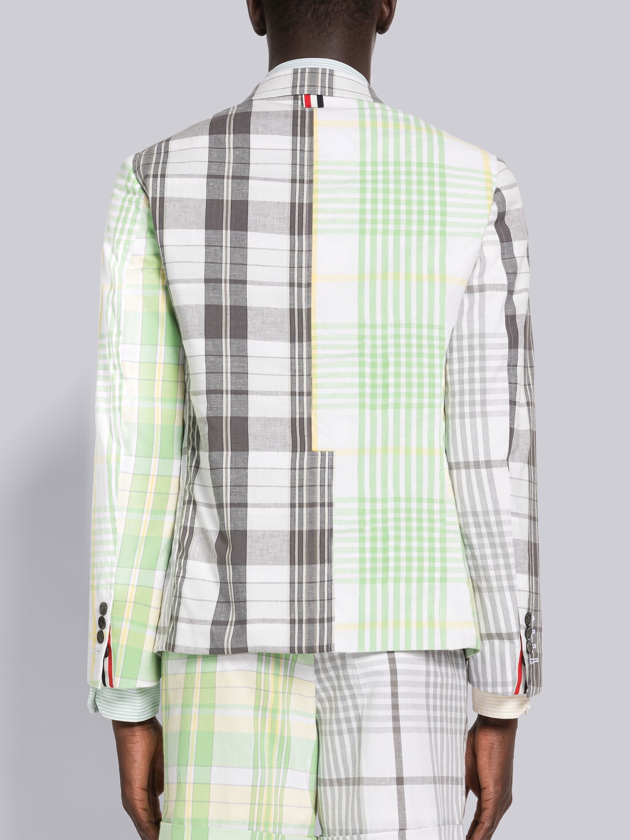 FUN-MIX HAIRLINE CHECK MADRAS COTTON SACK SPORT COAT - 3