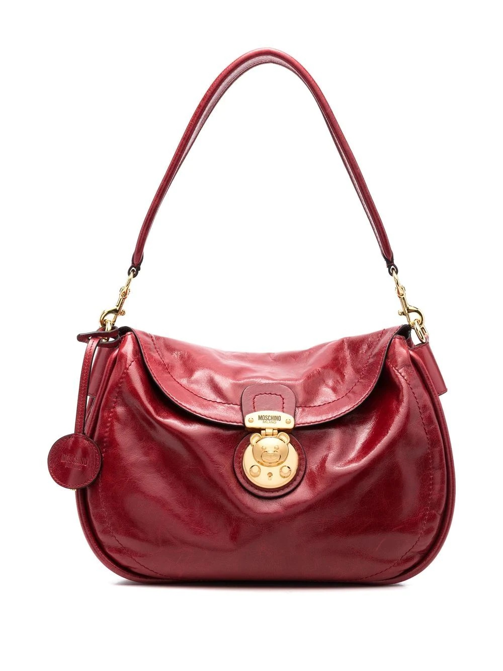 logo-plaque leather shoulder bag - 6