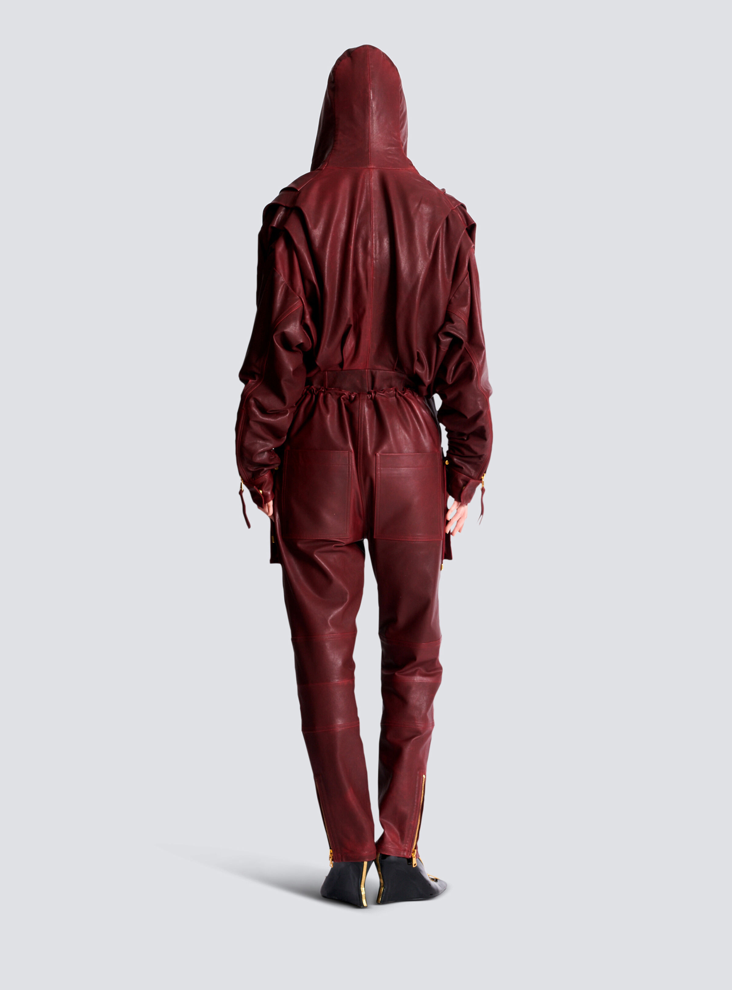 Lambskin leather cargo pants - 4