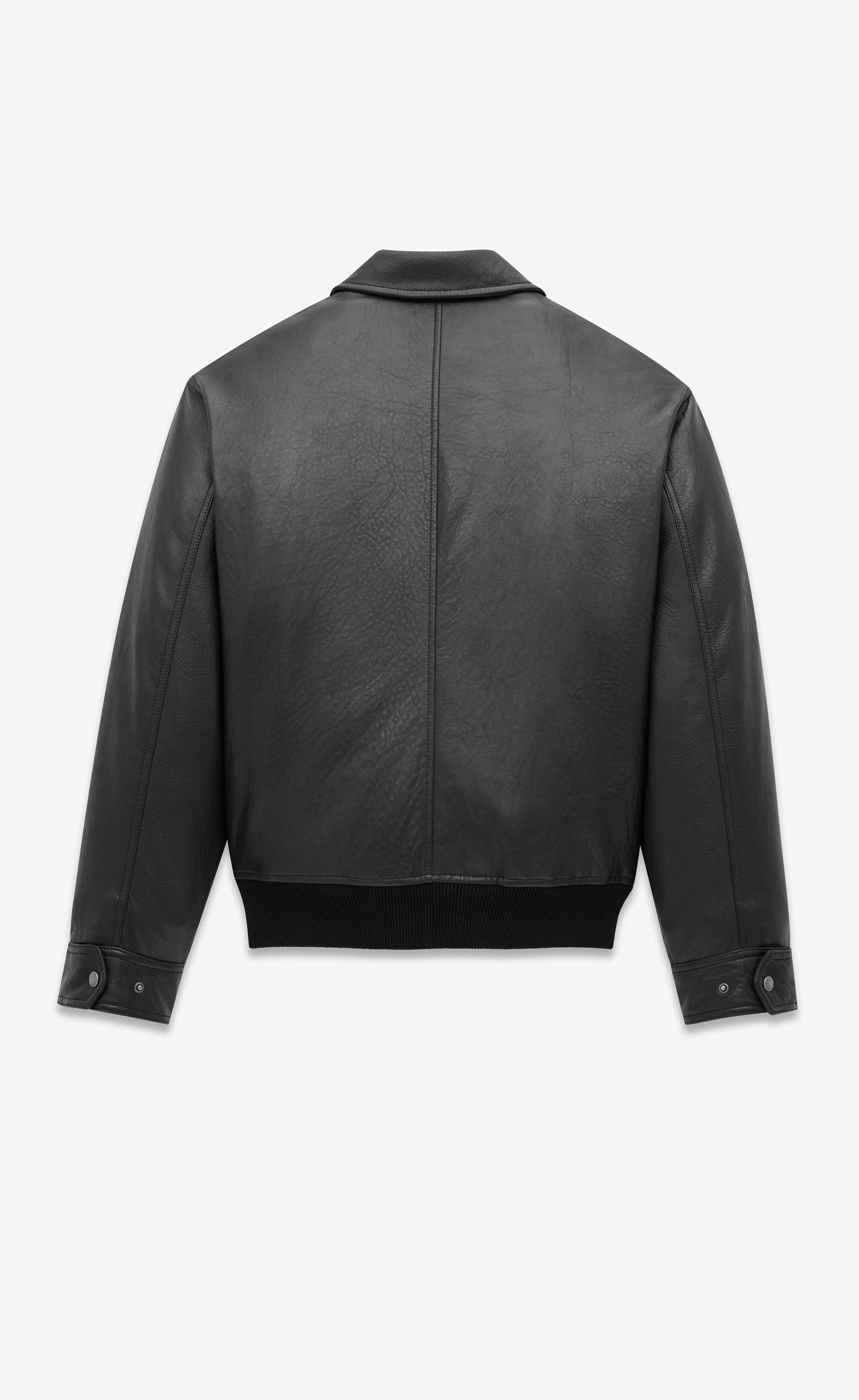 bomber jacket in grained lambskin - 3