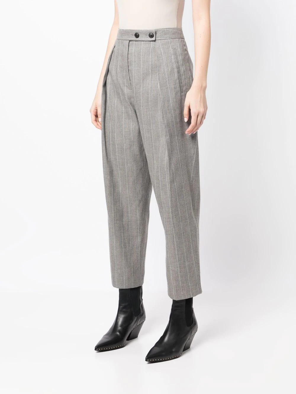 high-waisted tapered trousers - 3