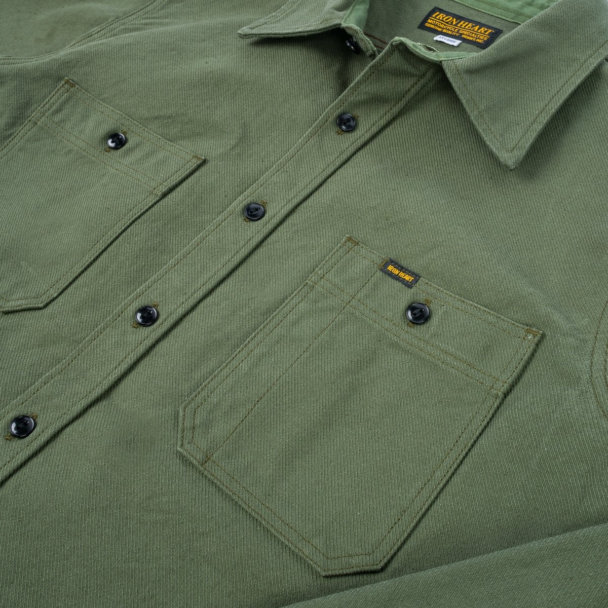 IHSH-307-OLV 13oz Military Serge Work Shirt - Olive - 8
