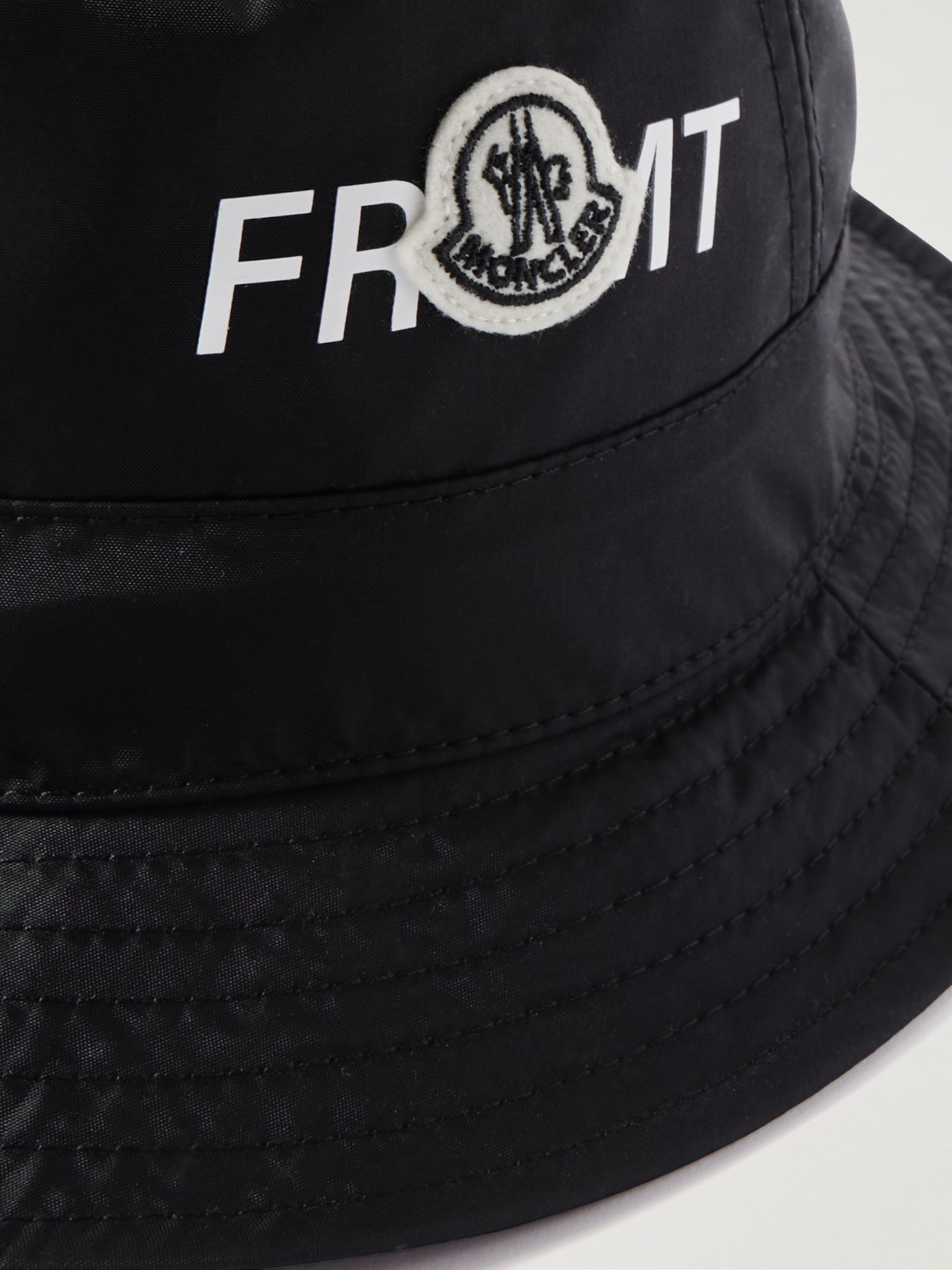 7 Moncler FRGMT Hiroshi Fujiwara Logo-Appliquéd Shell Bucket Hat Black - 4