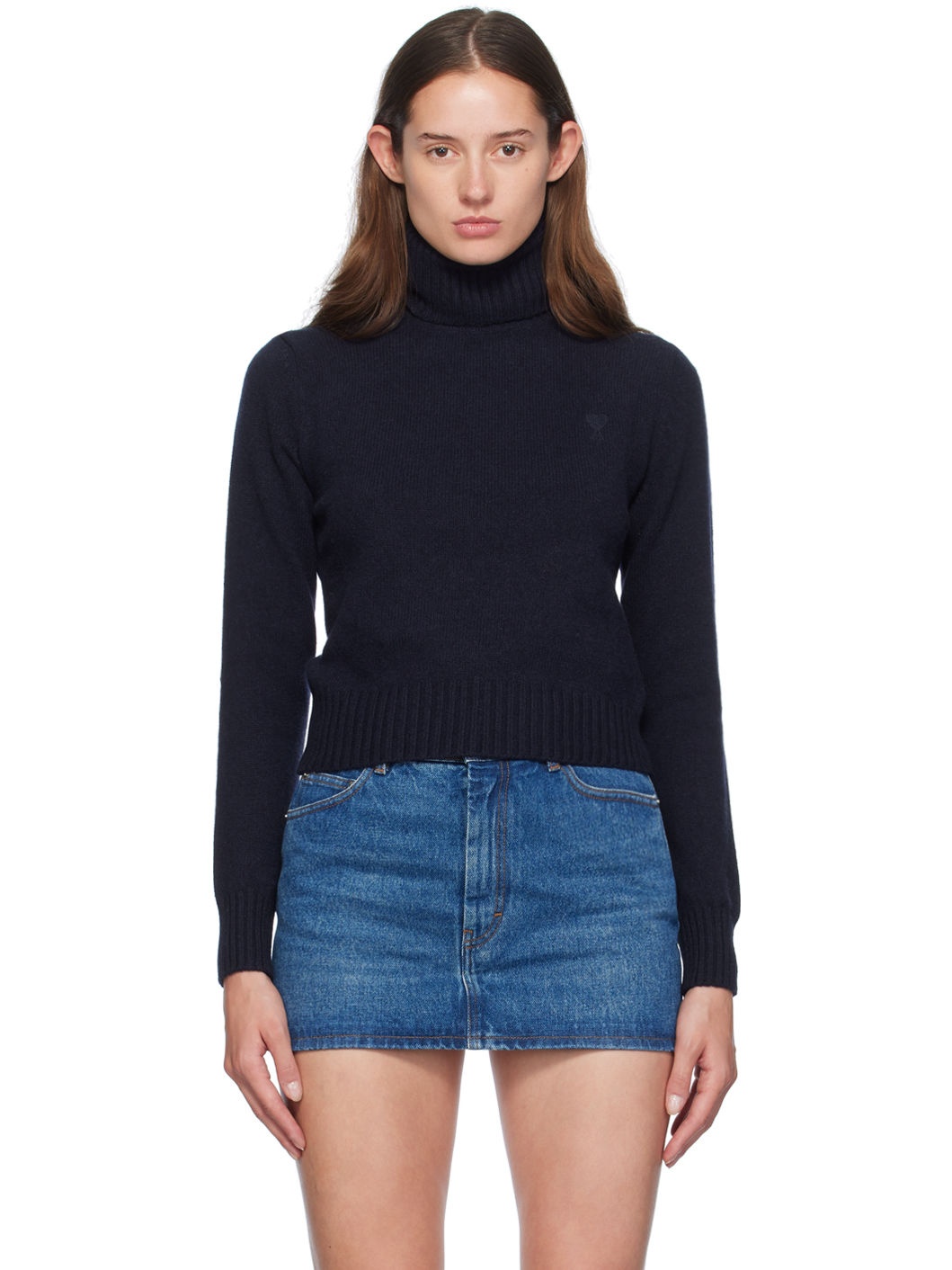Navy Cashmere Ami de Cœur Turtleneck - 1