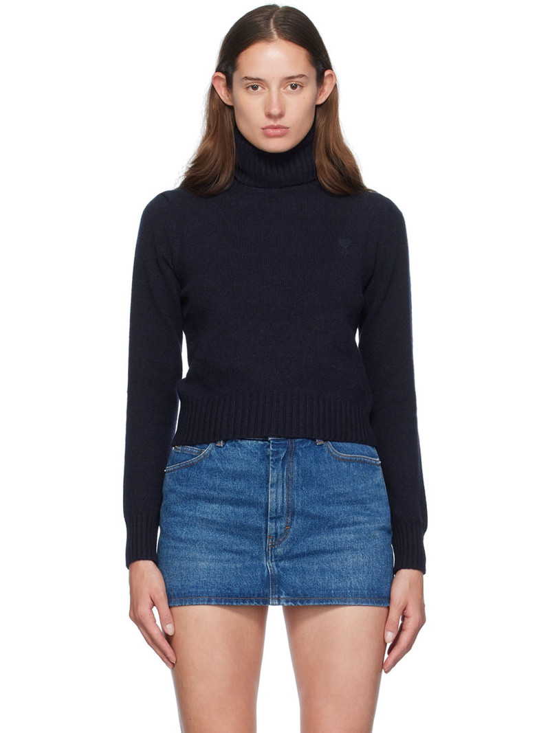 Navy Cashmere Ami de Cœur Turtleneck 1