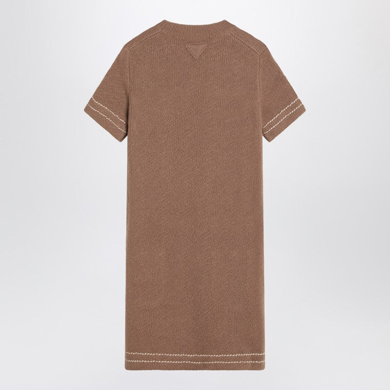 Prada Camel-Coloured Cashmere Short Dress Women - 2