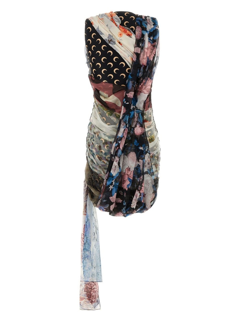 Marine Serre silk scarves draped dress outlook