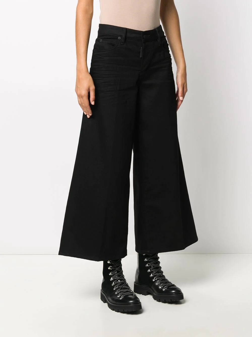 graphic-print detail cropped trousers - 3