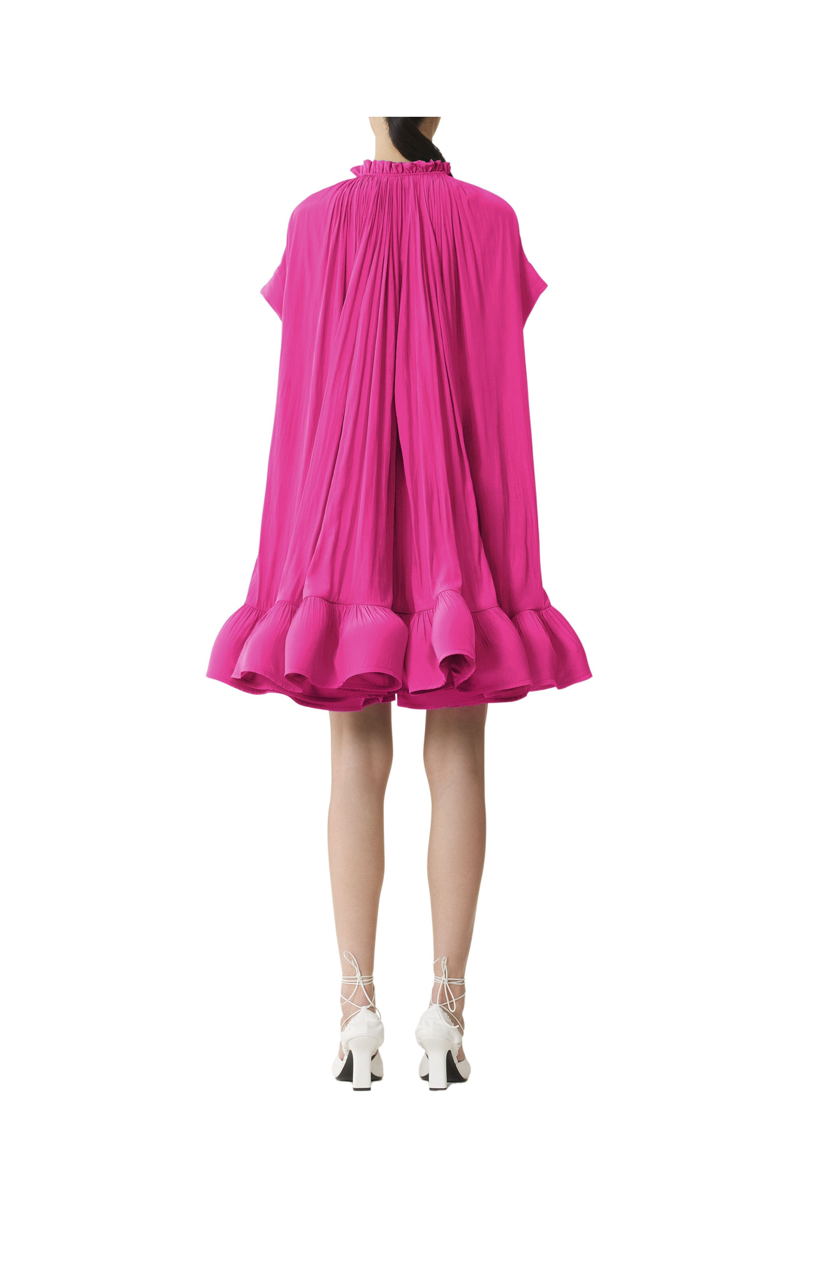 Lanvin Short Charmeuse Dress in Fuchsia at Nordstrom - 4