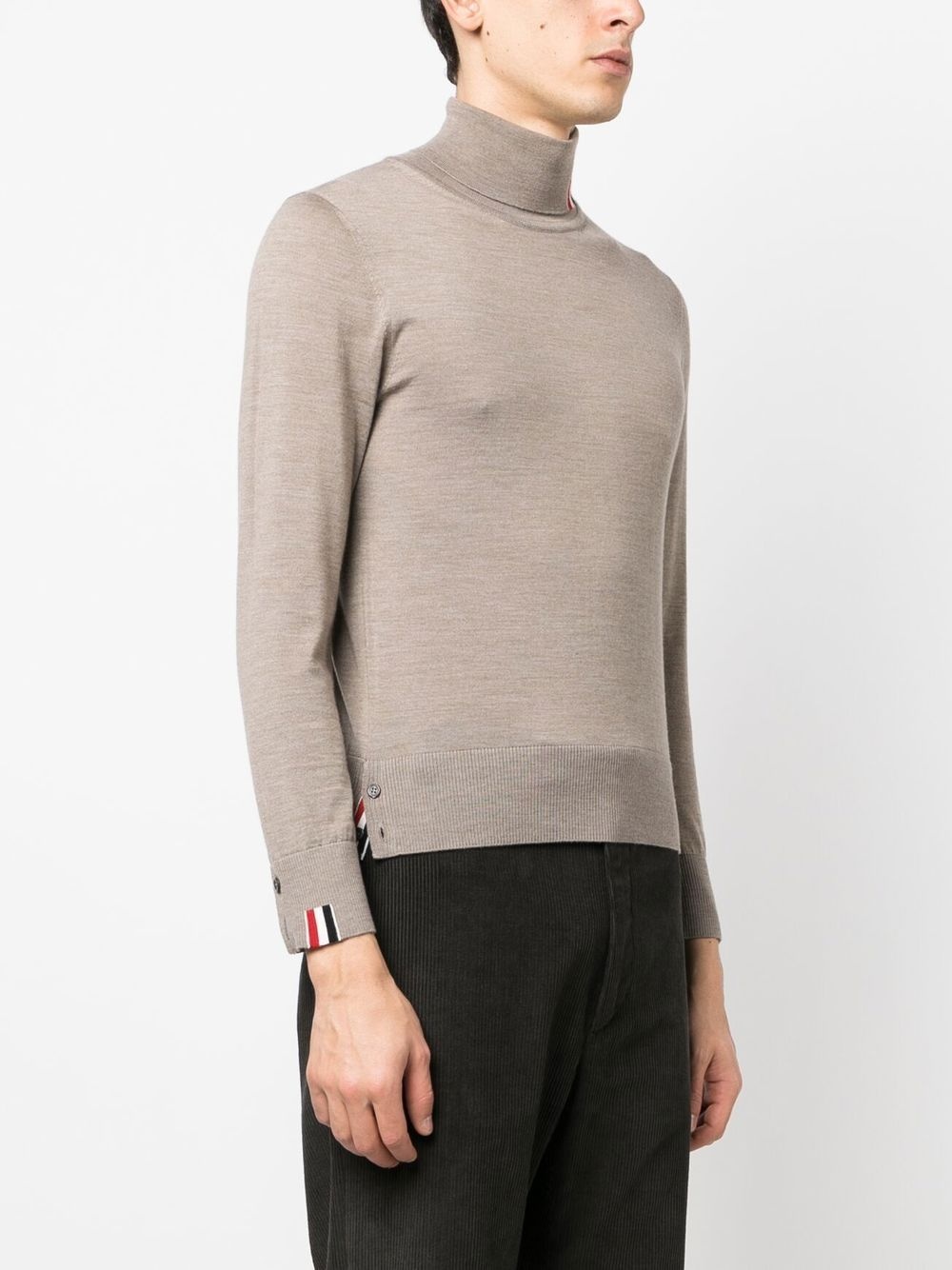 fine knit roll-neck jumper - 3