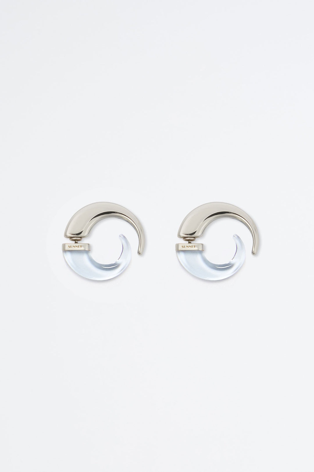 BLUE SMALL SPIRAL SILVER EARRINGS - 1