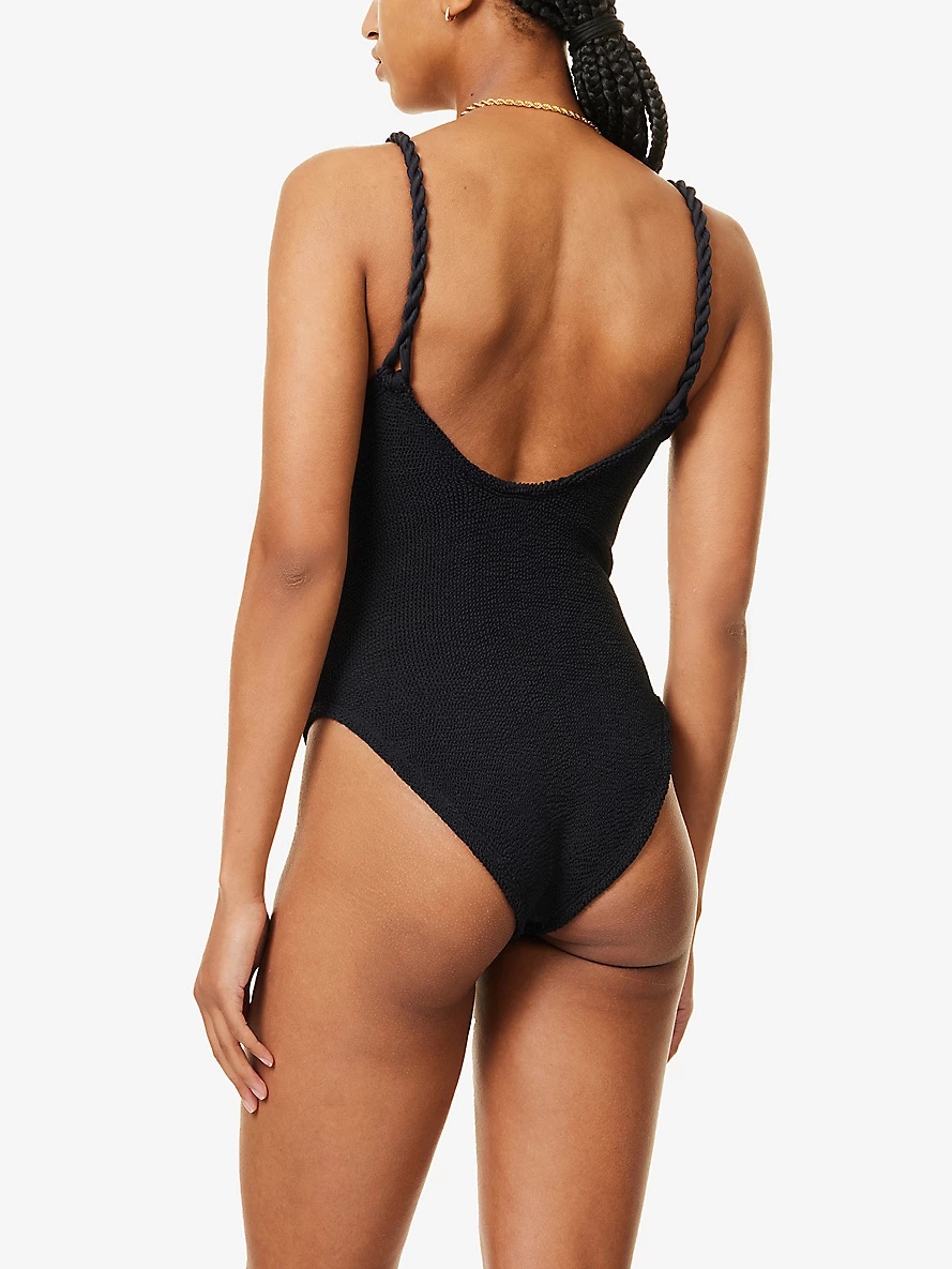 Camille braided-strap crinkle-effect swimsuit - 3