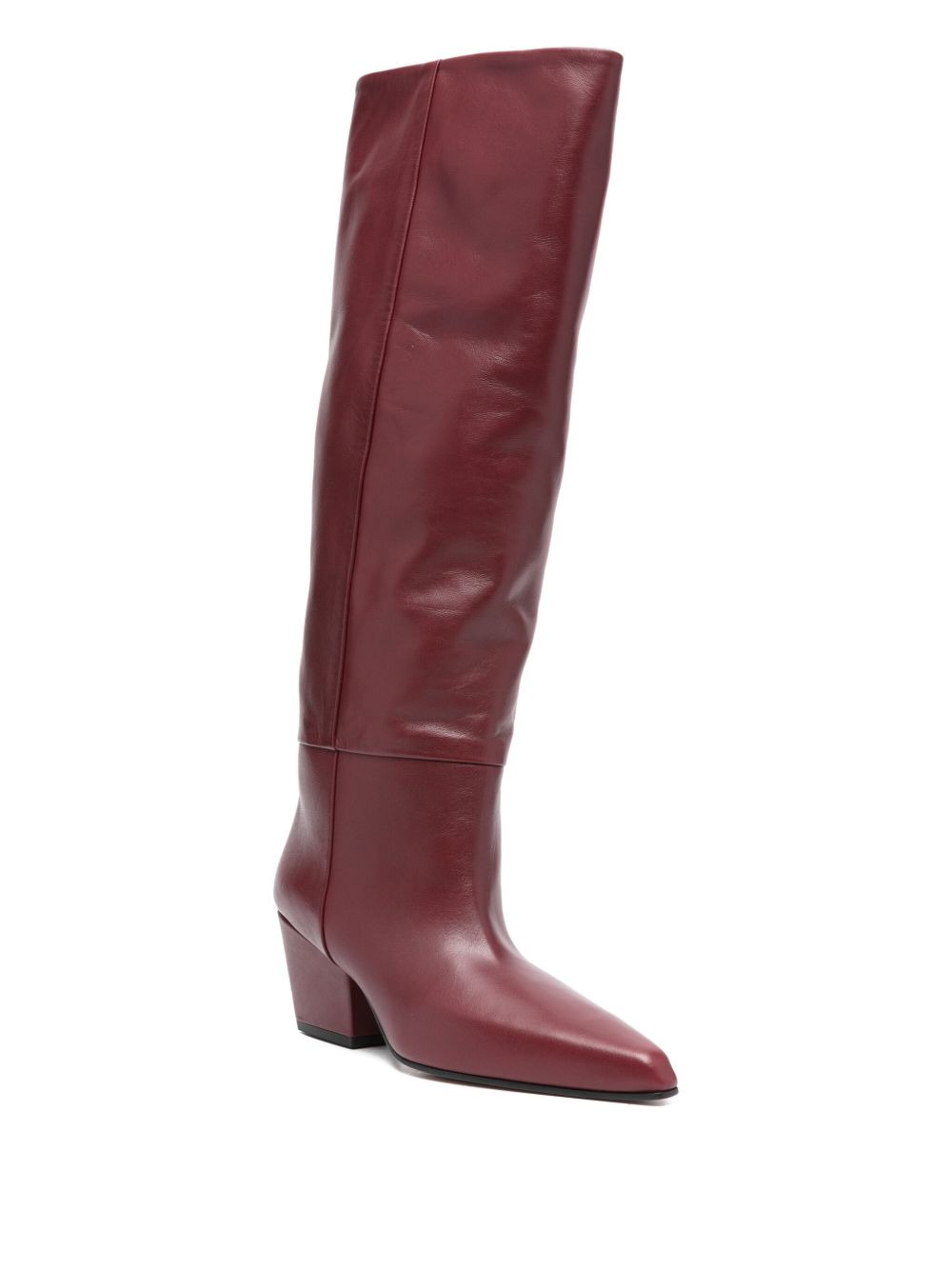 70mm calf leather pointed-toe boots - 2