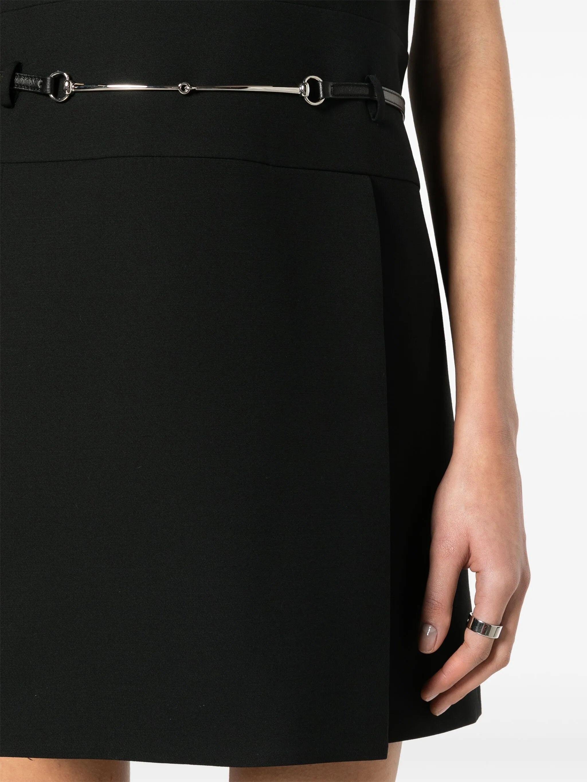 Horsebit-detail Wool Minidress - 4