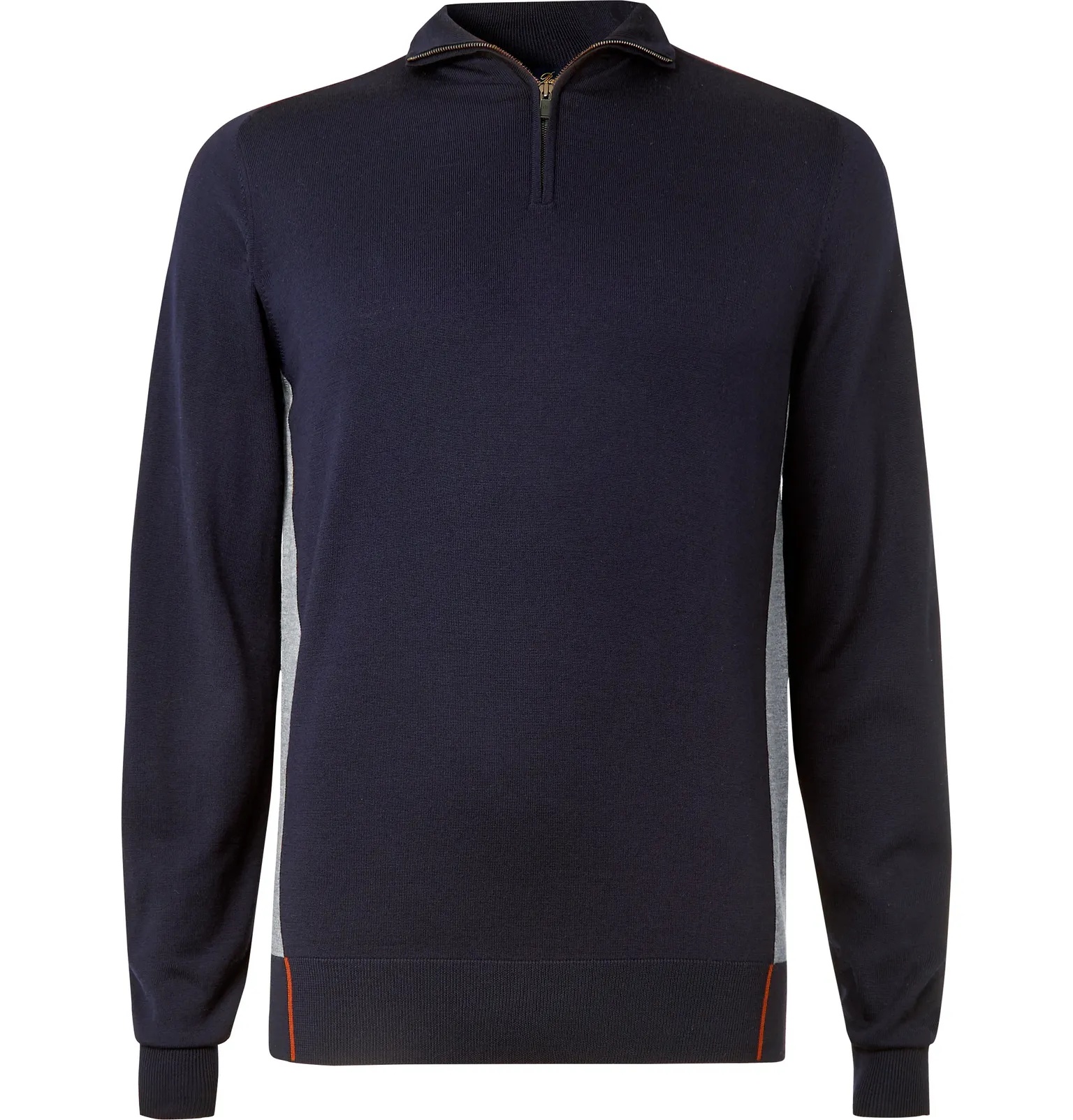 Virgin Wool Half-Zip Golf Sweater - 1