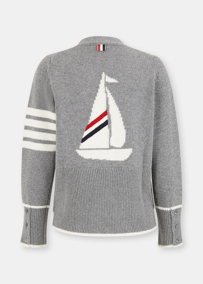 Thom Browne Light Grey Sail Cardigan outlook