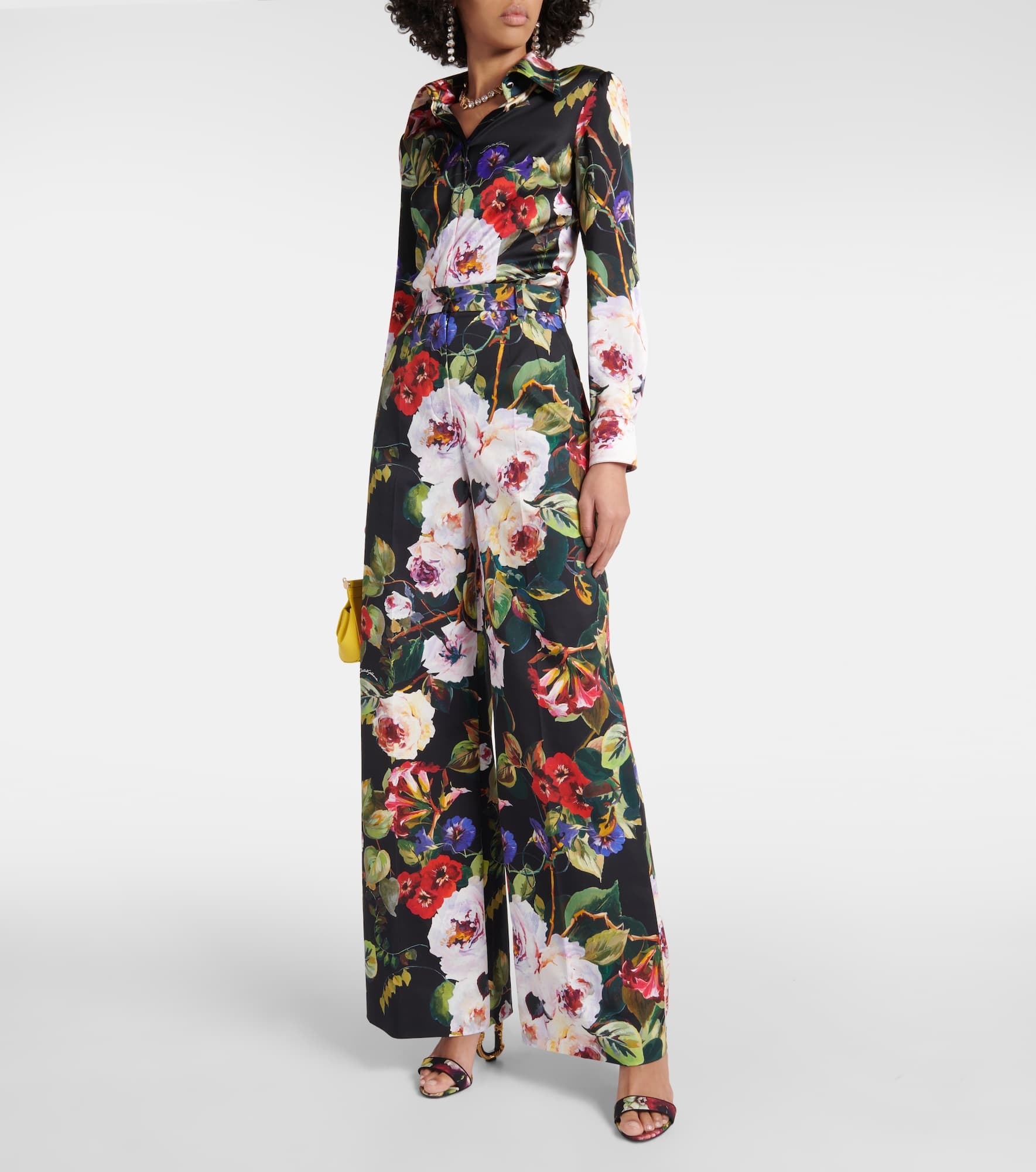 Floral silk-blend satin shirt - 2