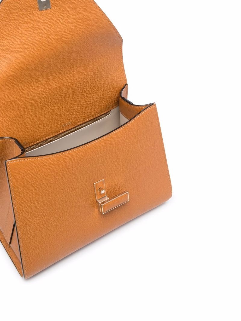 foldover leather tote bag - 5