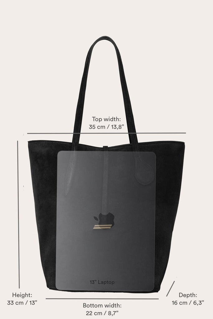 TALL SPROUT TOTE BLACK SUEDE - 6