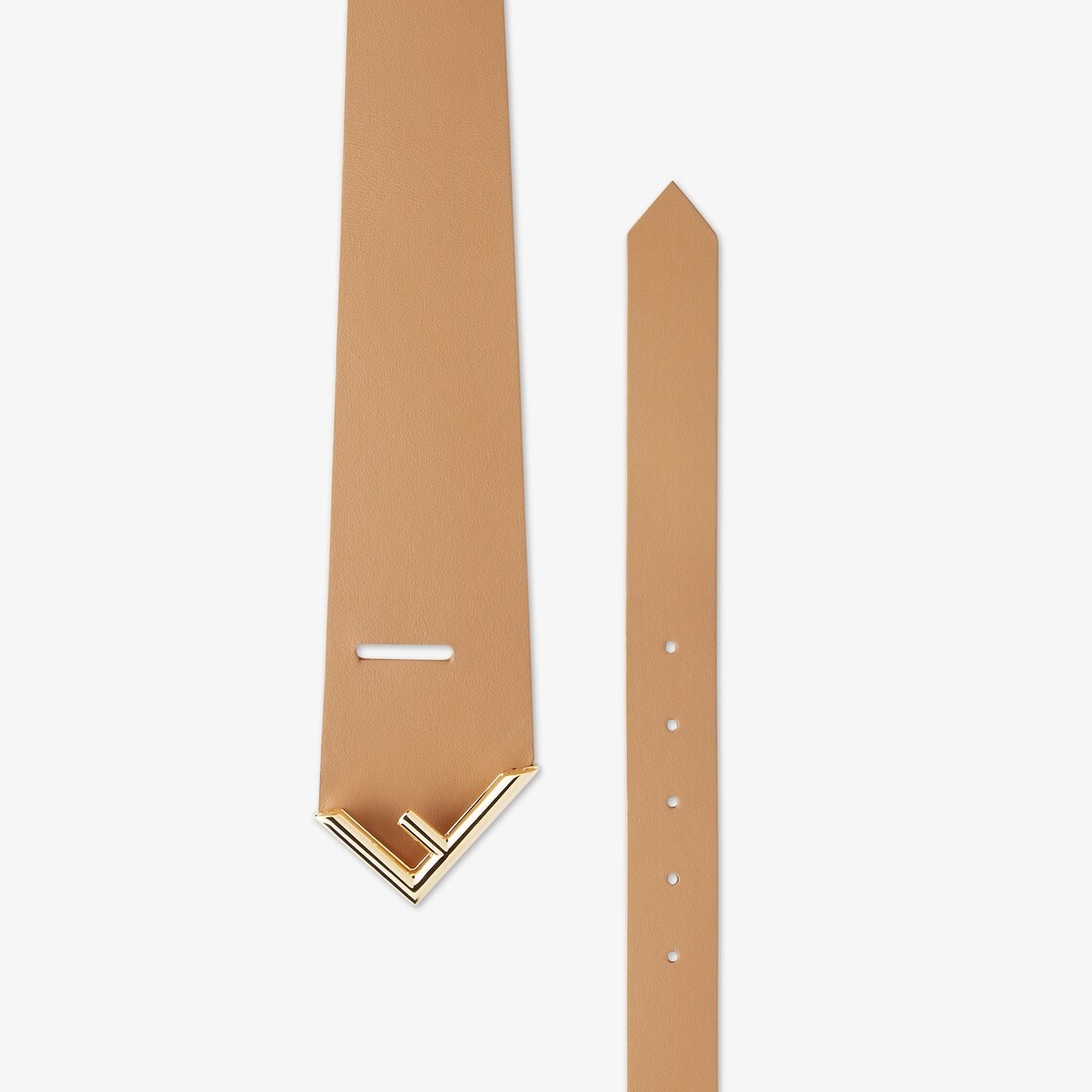 Beige leather belt - 3