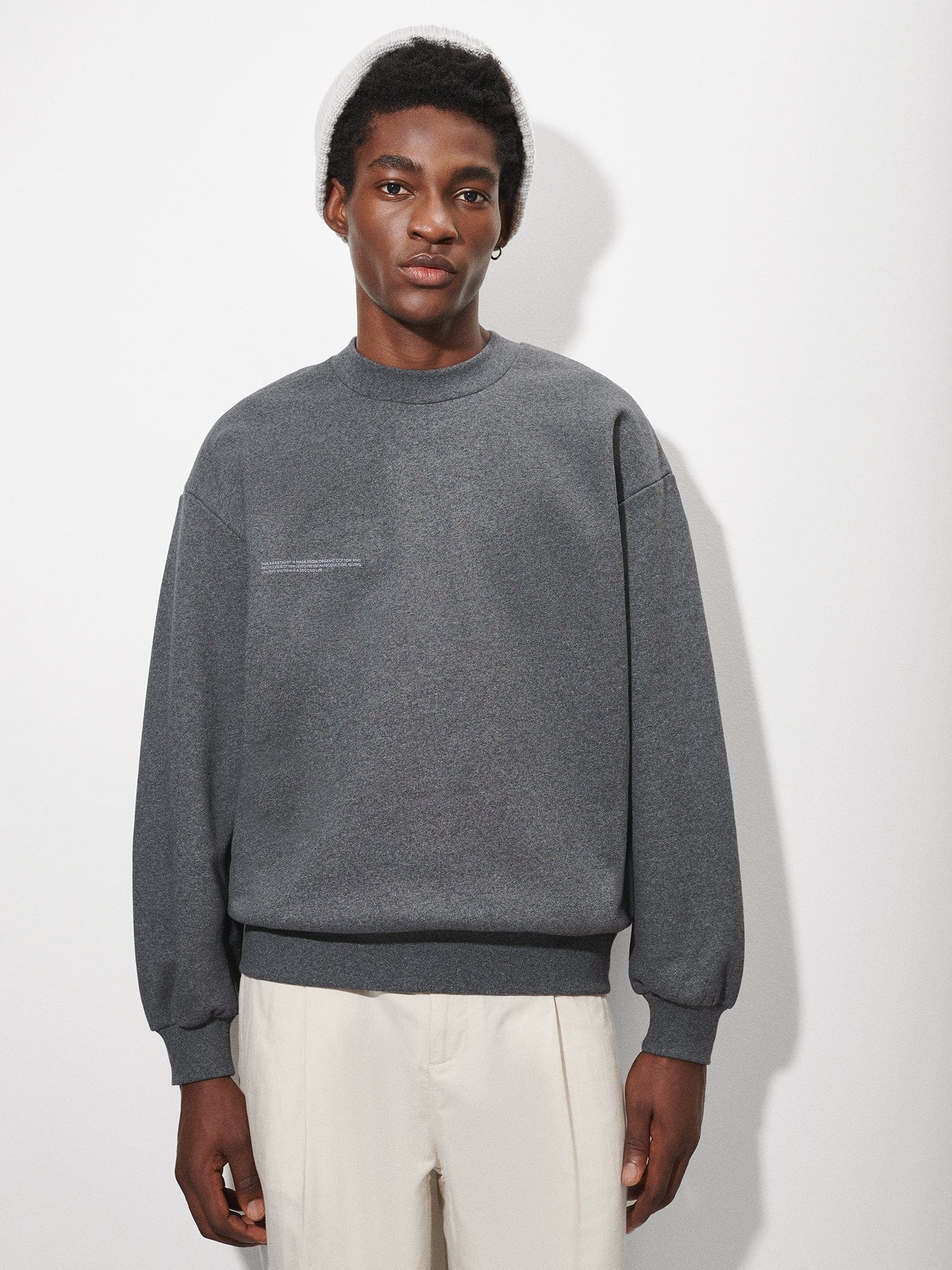 Mens Reclaimed Cotton Sweatshirt - Reclaim Charcoal - 3