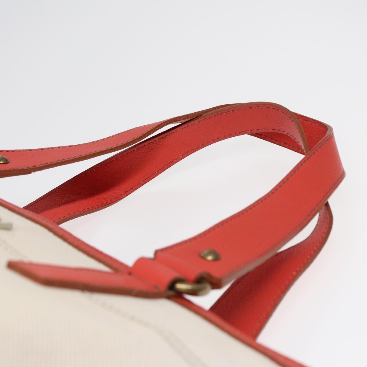 Burberry Blue Label Tote Bag Canvas White Orange - 8